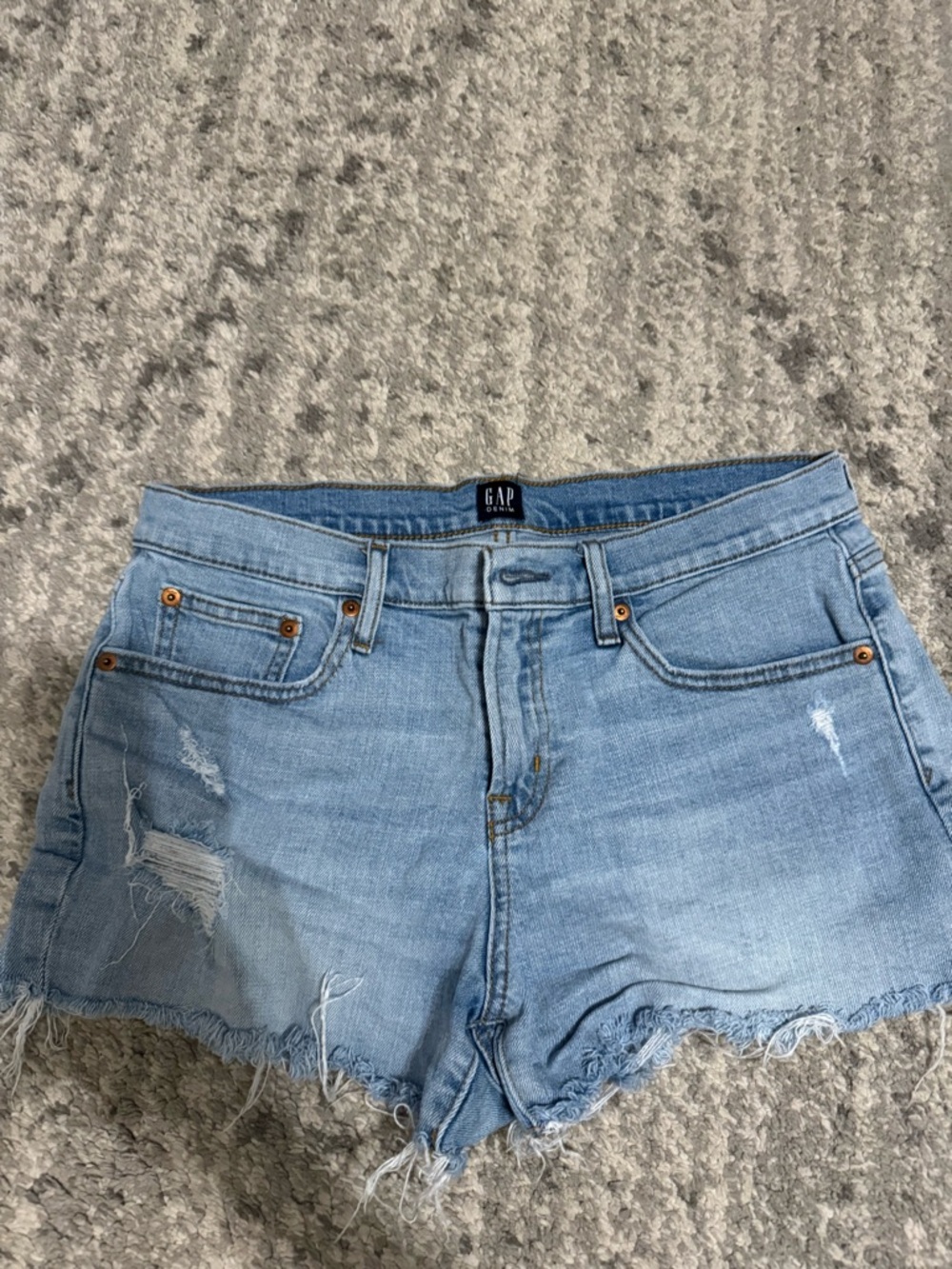 GAP Light Blue Denim Short with Frayed Hem